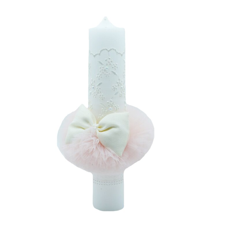 Lumanare pentru botez 30 x 7 cm NN LB-06, Roz