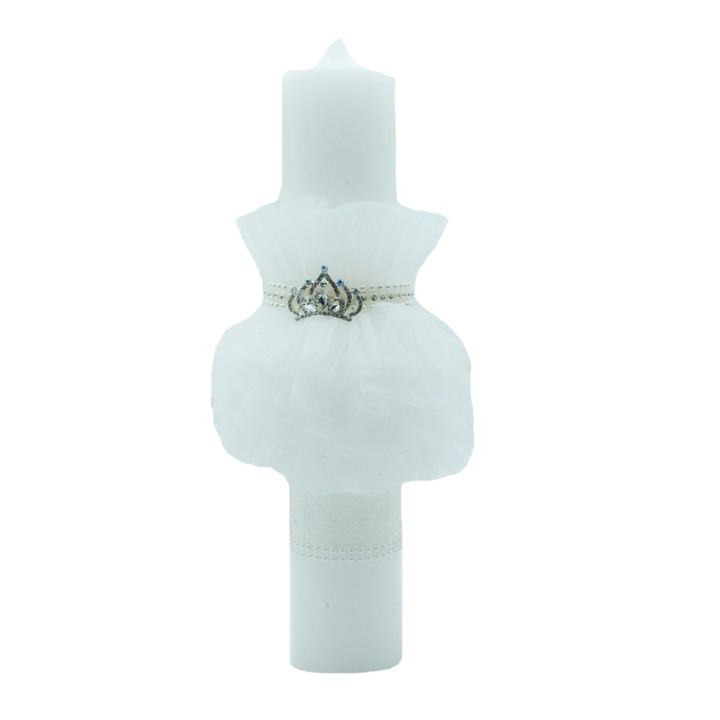 Keresztelő gyertya 30 x 7 cm NN LB-01, Fehér