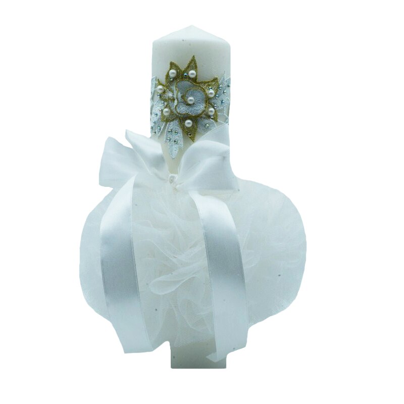 Lumanare pentru botez 28 x 7 cm NN LB-12, Alb