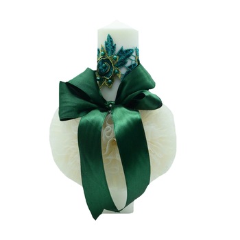 Lumanare pentru botez 28 x 7 cm NN LB-14, Verde Lumanare pentru botez 28 x 7 cm NN LB-14, Verde