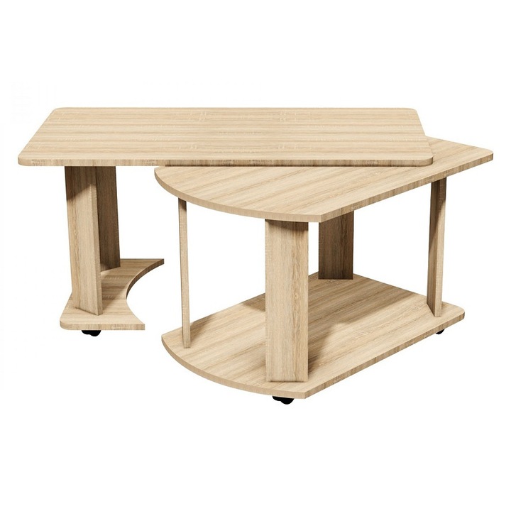 Masuta extensibila AIX, destinata pentru living si birou, dreptunghiulara, stejar sonoma, 95 x 50 x 50 cm 1C