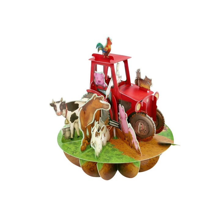 Картичка Santoro Tractor and Farm Animals, Pirouettes