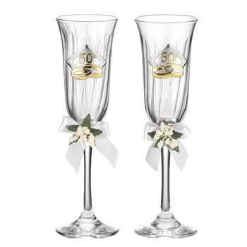 Set 2 Pahare Sampanie, ClassGifts, Model Nunta de Aur, Medalion Argint Set 2 Pahare Sampanie, ClassGifts, Model Nunta de Aur, Medalion Argint