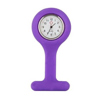 Ceas pentru asistente medicale sau doctori, mini brosa pentru tunica din silicon, Mov Ceas pentru asistente medicale sau doctori, mini brosa pentru tunica din silicon, Mov