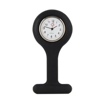 Ceas pentru asistente medicale sau doctori, mini brosa pentru tunica din silicon, Negru Ceas pentru asistente medicale sau doctori, mini brosa pentru tunica din silicon, Negru