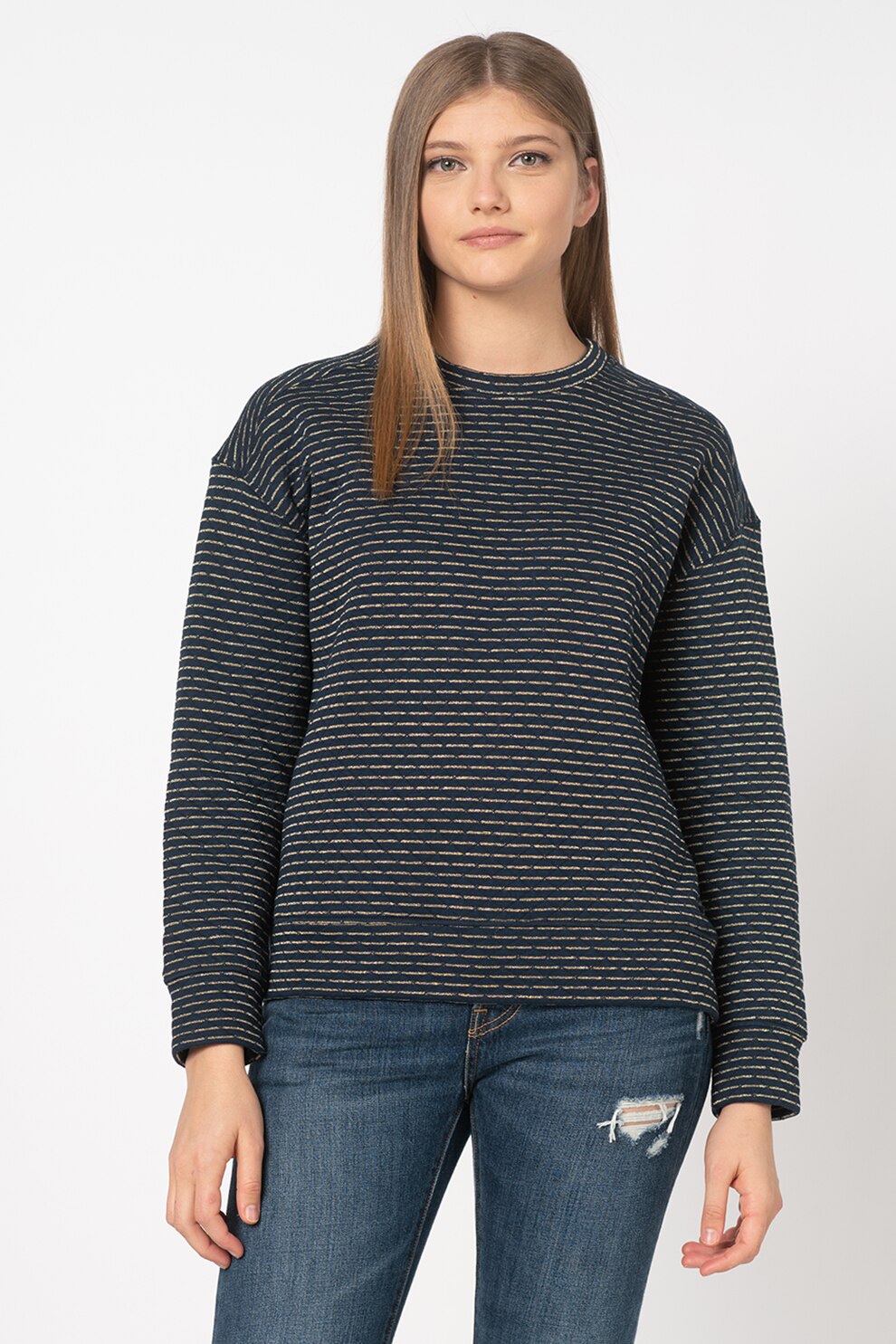 Pepe Jeans London, Bluza cu maneci cazute Barbie, Bleumari