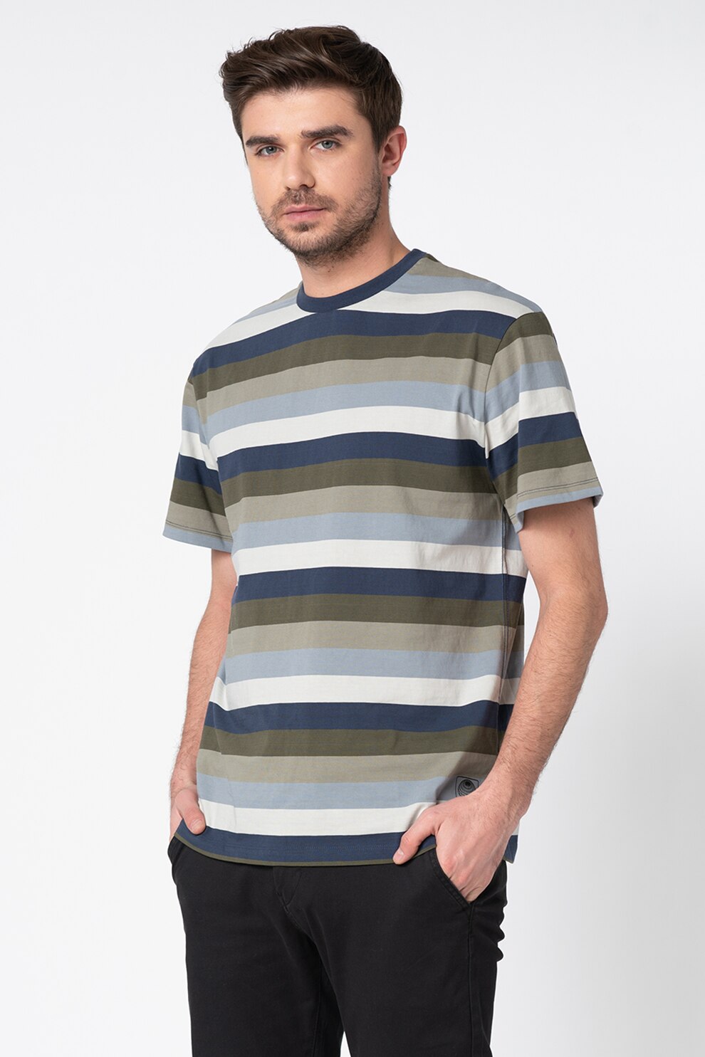 Pepe Jeans London, Tricou lejer Brompton, Multicolora, S