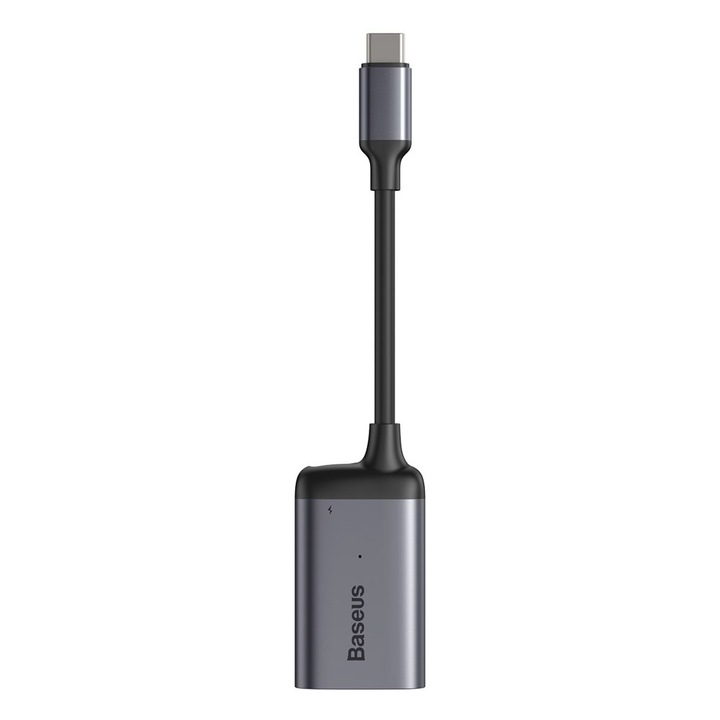 Baseus Enjoyment USB-C to VGA + USB-C PD Hub - USB-C хъб за свързване от USB-C към VGA и USB-C PD порт (тъмносив)