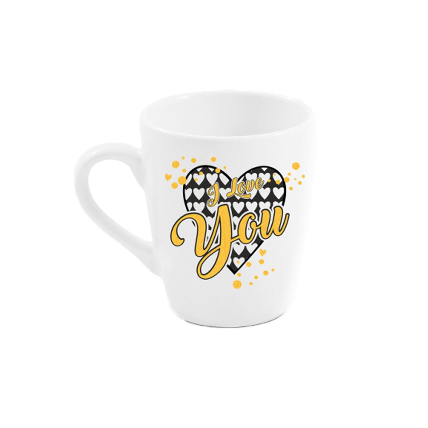 Cana, BgTech, I love you, Negru, Auriu, 300ml