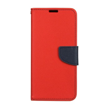 Husa Carte Fancy pentru Samsung Galaxy A12, Inchidere Magnetica, Rosu/Navy Husa Carte Fancy pentru Samsung Galaxy A12, Inchidere Magnetica, Rosu/Navy