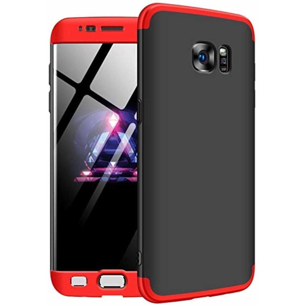 Carcasa Samsung Galaxy S7 Edge, MyStyle, 360° 3in1 Negru-Rosu