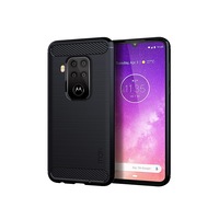 Husa din silicon Carbon, Motorola Moto One Zoom, Albastru inchis