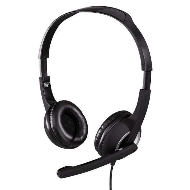 Casti cu microfon Manhattan MHT175555, Microfon flexibil, Black-Silver