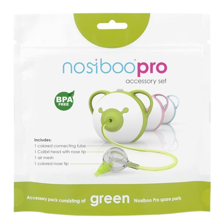 Комплект аксесоари за електрически аспиратор за нос Nosiboo Pro, Зелен
