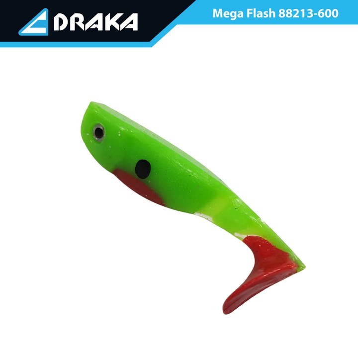Naluca din silicon Draka, Mega Flash, 7 cm, 4 g, Verde