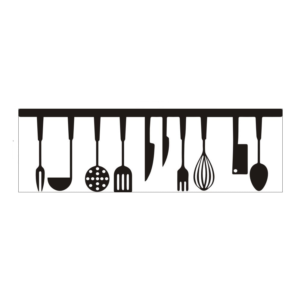 Sticker decorativ pentru bucatarie model AN 3034, 57x18 cm, culoare negru