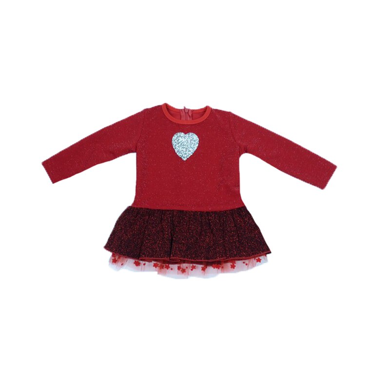 Rochita eleganta pentru fete Mini Junior, inima, Rosu