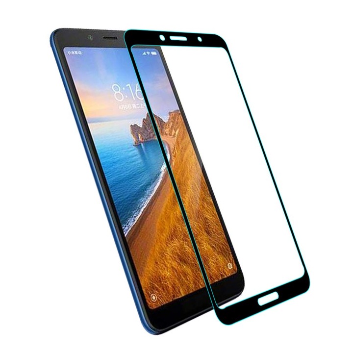 5D Стъклен протектор, Smart Glass Gorilla, Full Cover за Xiaomi Redmi 7A, Черен
