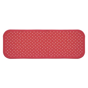 Covoras antiderapant de cada SANGER cu ventuze pentru fixare culoare rosu 96x34cm Covoras antiderapant de cada SANGER cu ventuze pentru fixare culoare rosu 96x34cm
