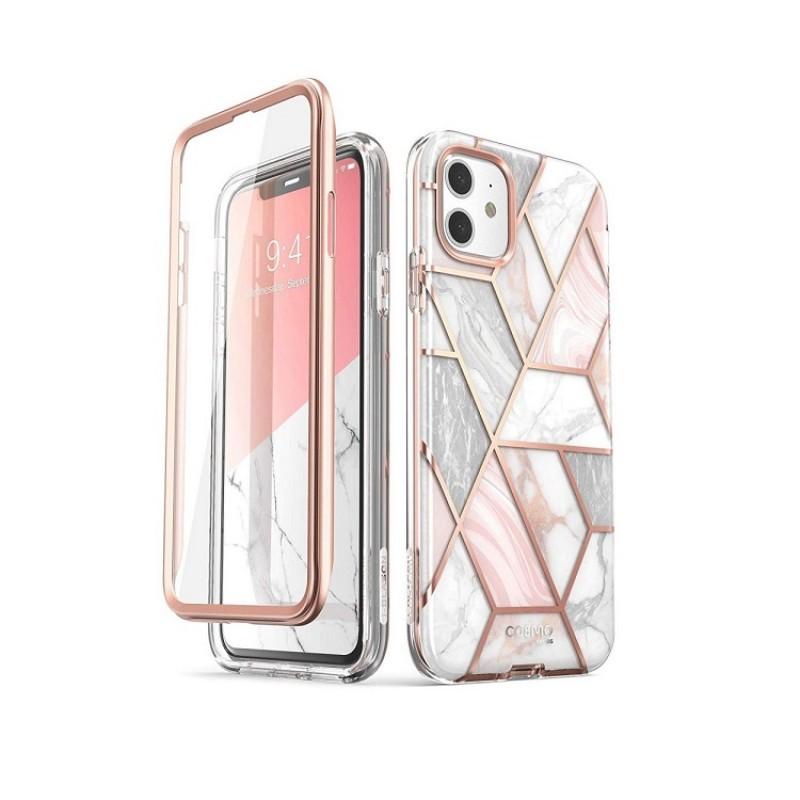 Carcasa stylish Supcase Cosmo iPhone 11 cu protectie display, Marble