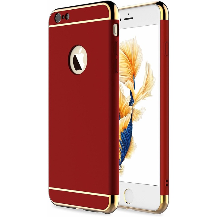 Кейс за Apple iPhone 6/6S, GloMax 3in1 PerfectFit, червен