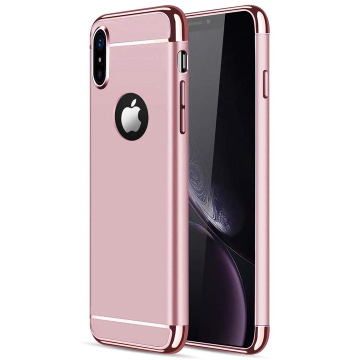 Кейс за Apple iPhone X, GloMax 3in1 PerfectFit, Rose-Gold