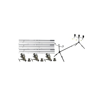 Set 3 Lansete, Master Carp, 3.90 metri, echipate cu 3 Mulinete DA6000, plus Rod pod echipat Set 3 Lansete, Master Carp, 3.90 metri, echipate cu 3 Mulinete DA6000, plus Rod pod echipat