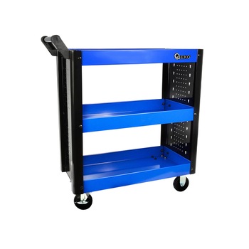 Carucior scule, GEKO, 3 rafturi, Albastru Carucior scule, GEKO, 3 rafturi, Albastru