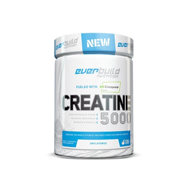 Креатин, Everbuild Creapure Creatine 5000, неовкусен, 100 порции, 0,500 кг