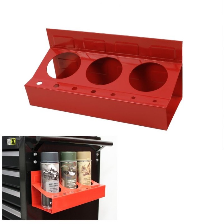 Магнитен държач за спрей, Червен, 305 x 140 x 35 мм