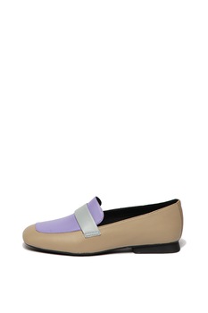Camper, Pantofi loafer de piele cu garnituri contrastante TWS, Maro camel/Oranj Camper, Pantofi loafer de piele cu garnituri contrastante TWS, Maro camel/Oranj