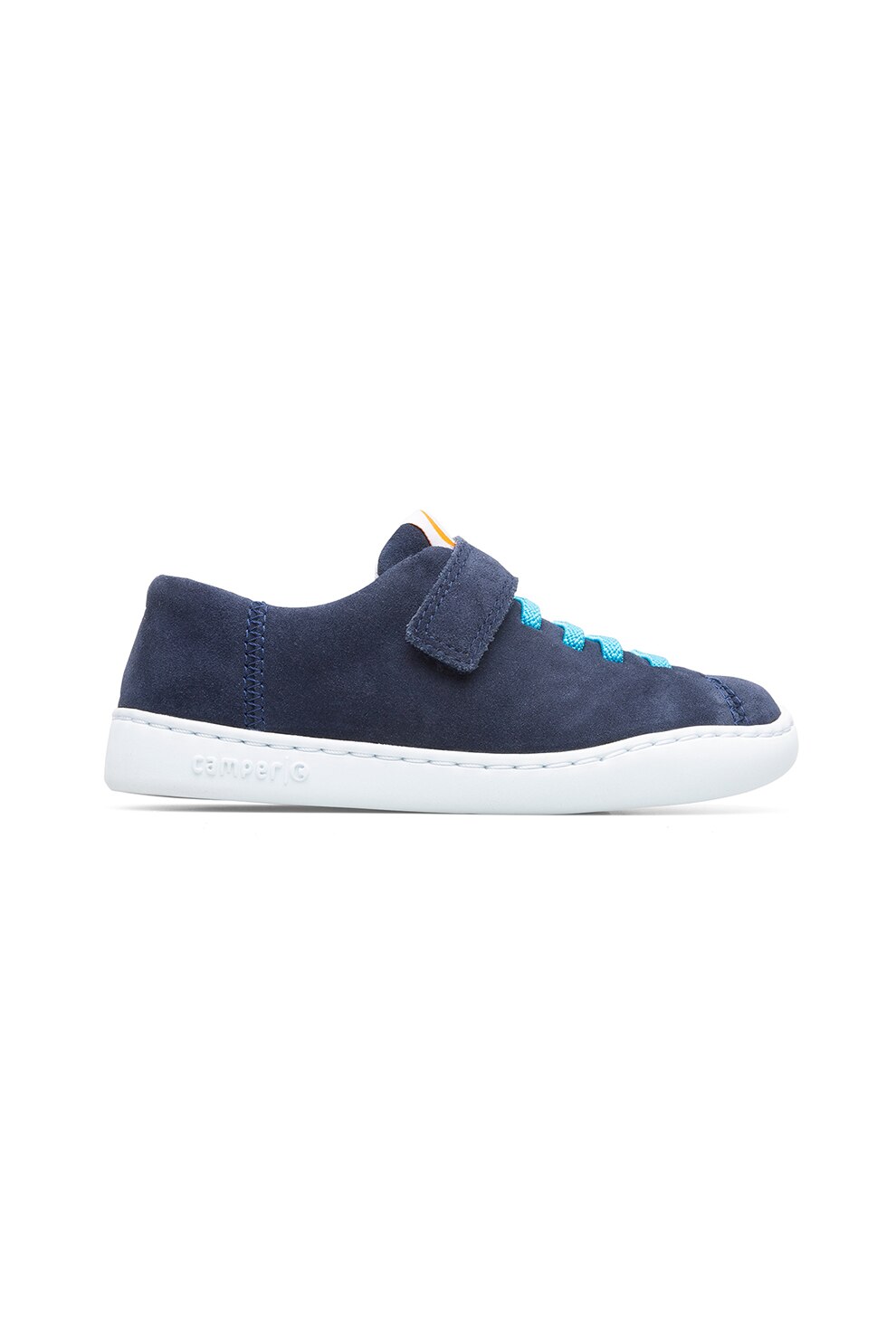 Camper, Tenisi de piele intoarsa cu velcro, Bleumarin, 29 EU