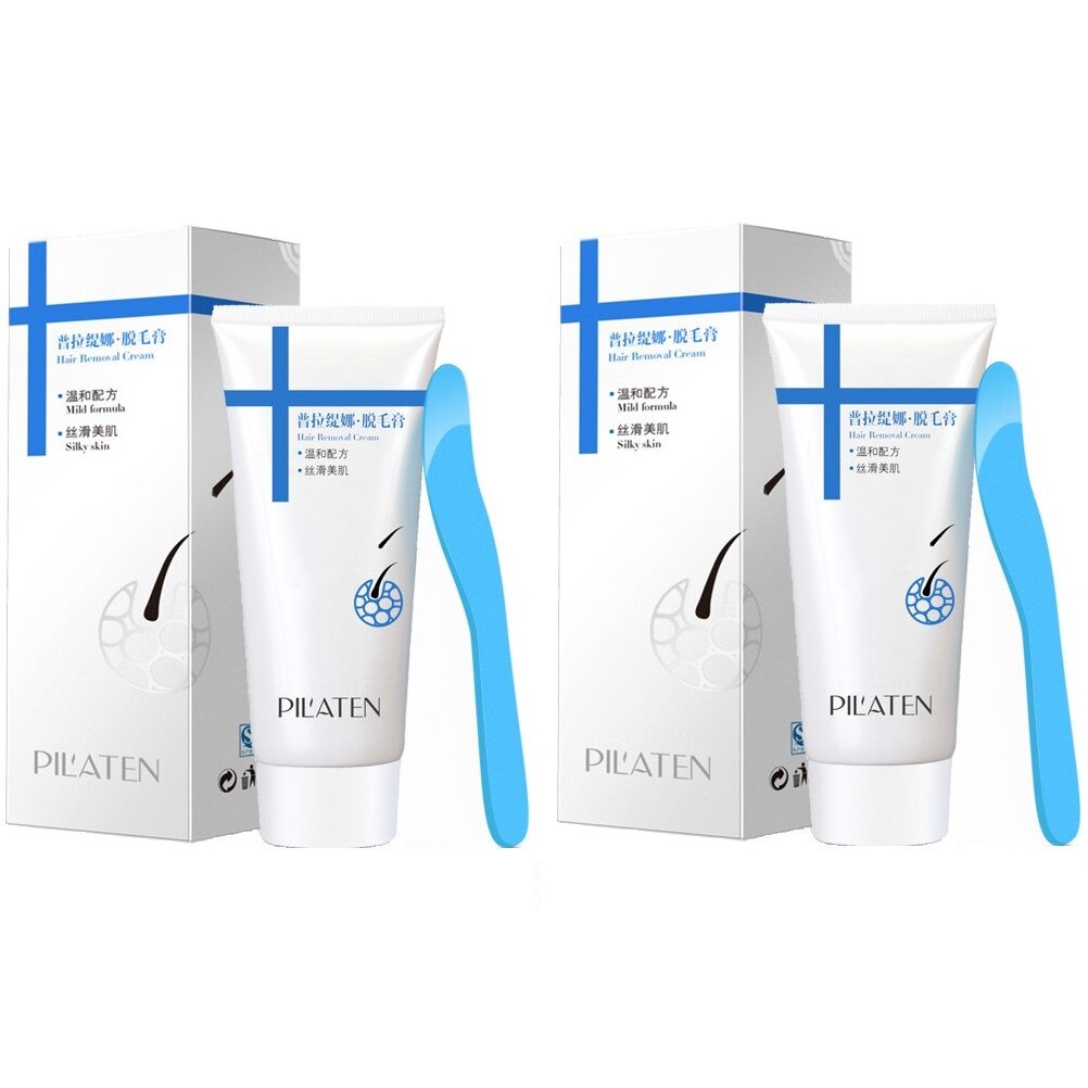 Set 2x Crema depilatoare Pilaten cu efect de hidratare si piele catifelata, epilat perfect, tub 100g