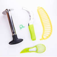 Set ustensile de bucatarie Fruit Ninja, Addagifts, 5 bucati in set- pepene, avocado, ananas, citrice, banana