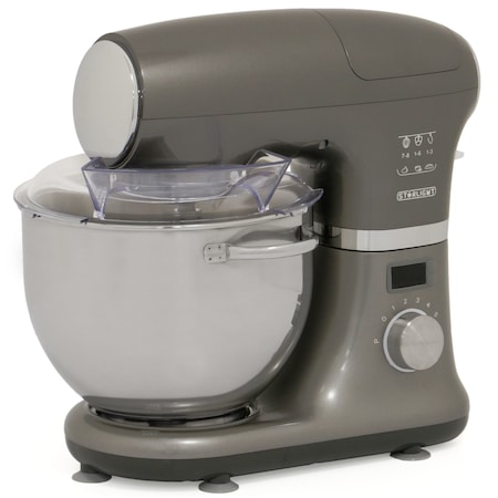 Mixer cu bol Star-Light SMD-5510W, 1000W, Bol 5.5l Inox, Display, Timer, 8 Viteze, Functie Pulse, Aluminiu Gri