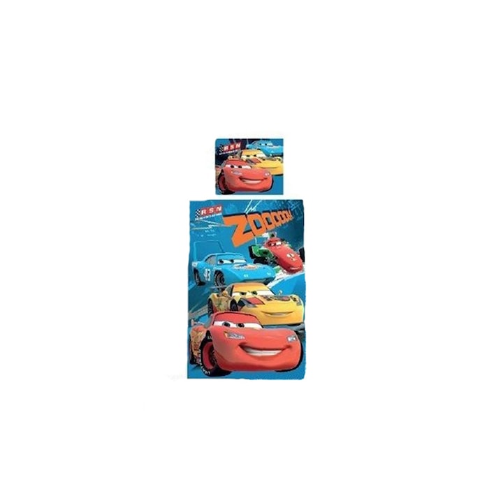 Set lenjerie de pat 2 piese pentru copii Disney Cars LDC-1, Multicolor