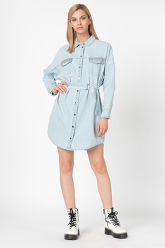 guess jeans rochie tip camasa din denim cu aplicatii din strasuri l bleu imagen 13_1_
0