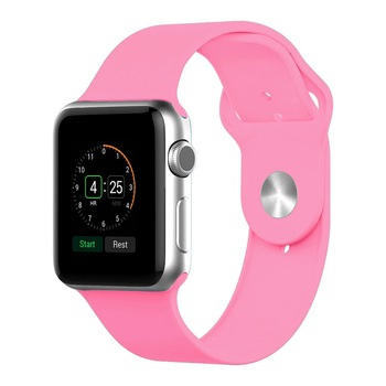 Curea compatibila cu Apple Watch 1/2/3/4, Bratara Sport, Silicon, 38-40mm, size SM, Roz, Cartek Curea compatibila cu Apple Watch 1/2/3/4, Bratara Sport, Silicon, 38-40mm, size SM, Roz, Cartek