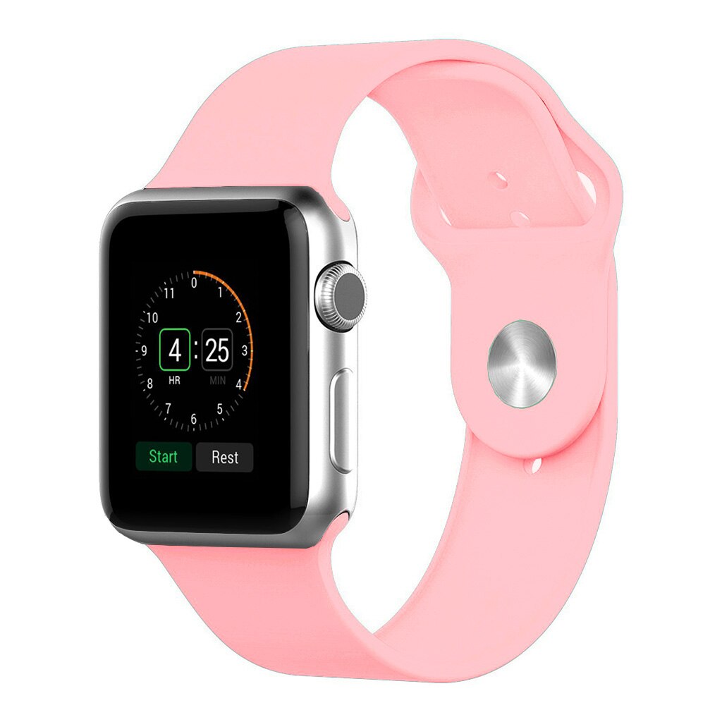 Curea compatibila cu Apple Watch 1/2/3/4, Bratara Sport, Silicon, 38-40mm, size SM, Vintage Rose