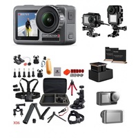 Set Camera Video Sport DJI Osmo Action, 35 Accesorii, Carcasa, Folie Protectie, Incarcator Si 2 Baterii