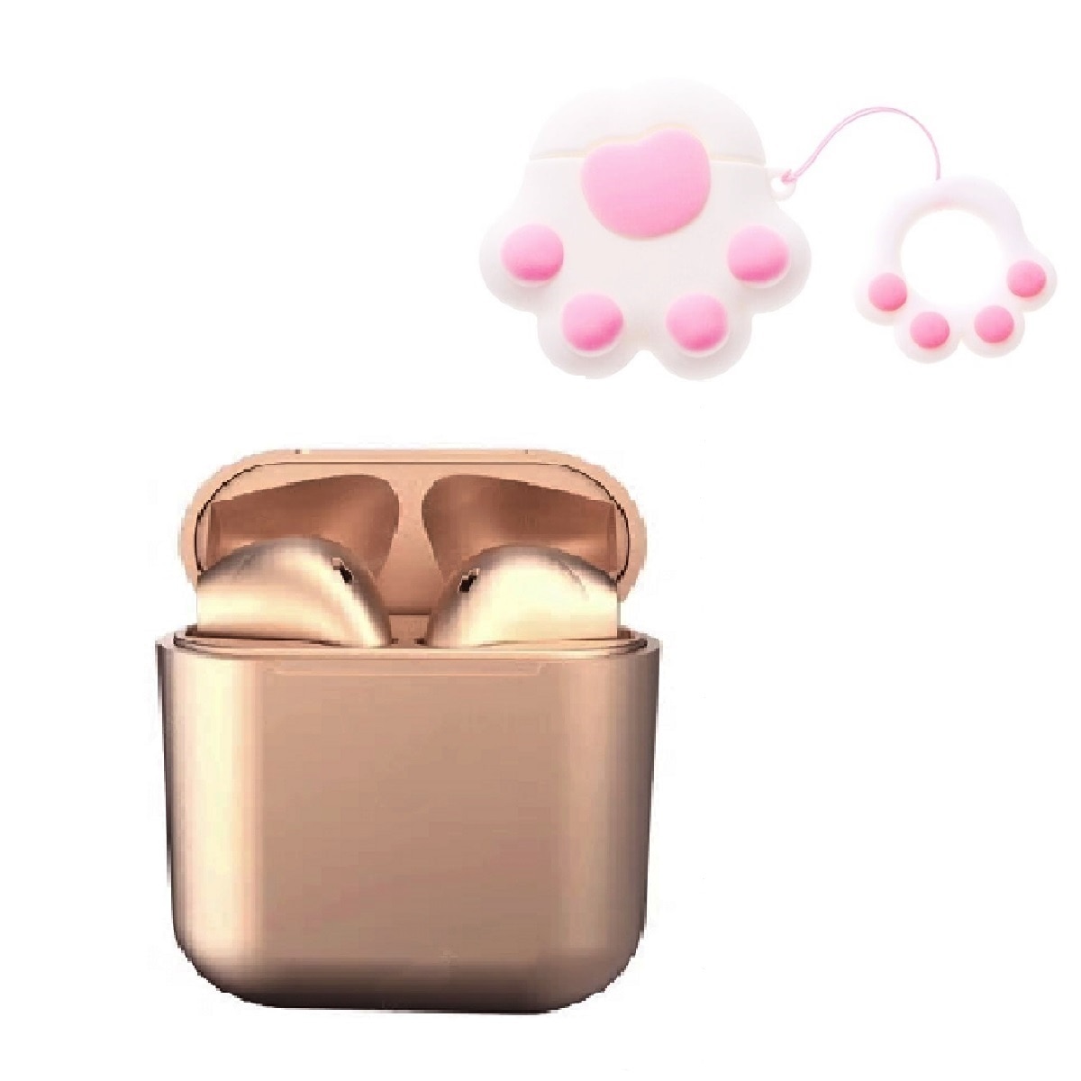 Casti Wireless prin Bluetooth, The Phone Closet, compatibile Android si iOS, Rose Gold