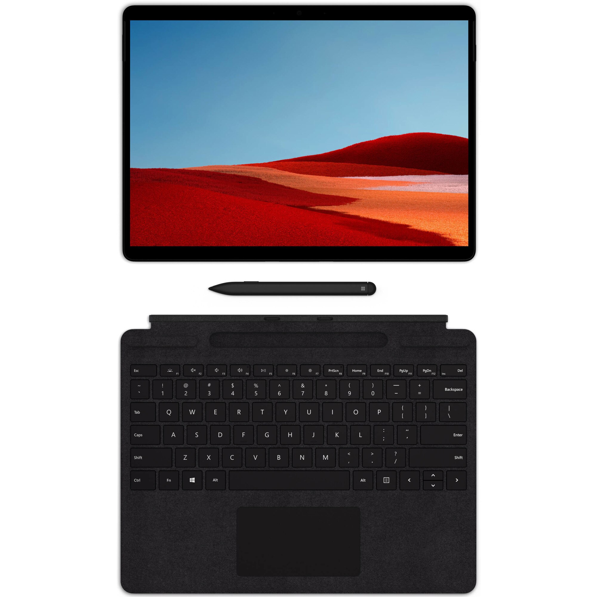 squeeze Transformer call Set tableta si accesorii Microsoft Surface Pro X, 13 inch, Procesor ARM  SQ1, 4G, Multi-touch, 8Gb Ram, 256Gb Ssd, Win 10 Pro, Black, tastatura  Surface X neagra si pen negru - eMAG.ro