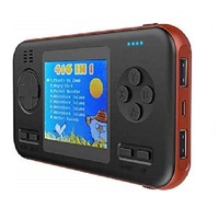 Power Bank 8000mah 2/1 cu 2.8 Inch Consola de jocuri portabila, 416 jocuri retro, Mini Video Game Player, Baterie externa incorporata cu incarcare rapida USB - Culoare Negru-Orange