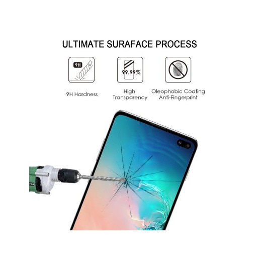 Folie de sticla securizata compatibila Samsung S10 Plus, neagra, antisocuri, full screen, durabila