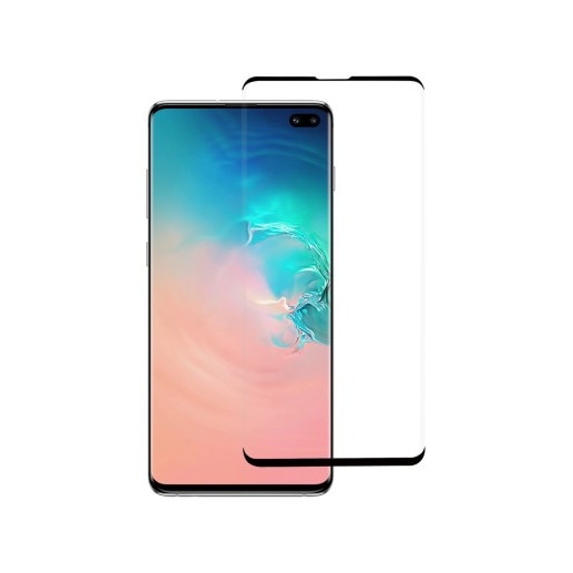 Folie de sticla securizata compatibila Samsung S10 Plus, neagra, antisocuri, full screen, durabila