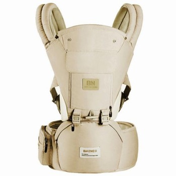 Marsupiu ergonomic cu scaunel All Seasons, Baoneo , Bej , 3-25 kg, 10 pozitii, Bumbac Marsupiu ergonomic cu scaunel All Seasons, Baoneo , Bej , 3-25 kg, 10 pozitii, Bumbac
