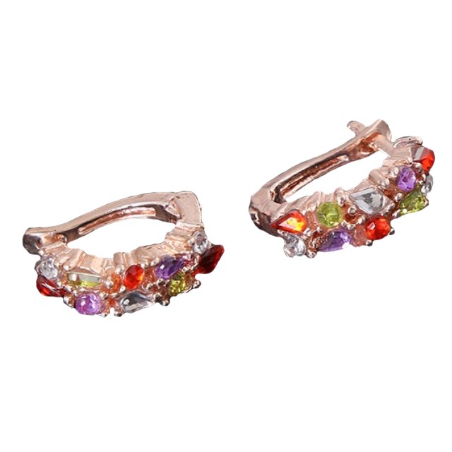 Cercei mici dama, multicolor, 1.5 cm inaltime