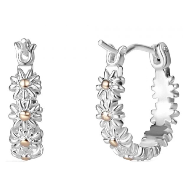 Cercei mici dama Philip Jones, argintii, 6 mm diametru