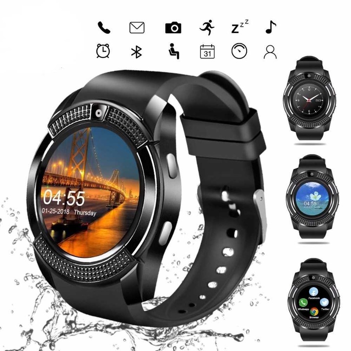 Смарт часовник AMIO Smart watch V8 с bluetooth, камера и SIM карта