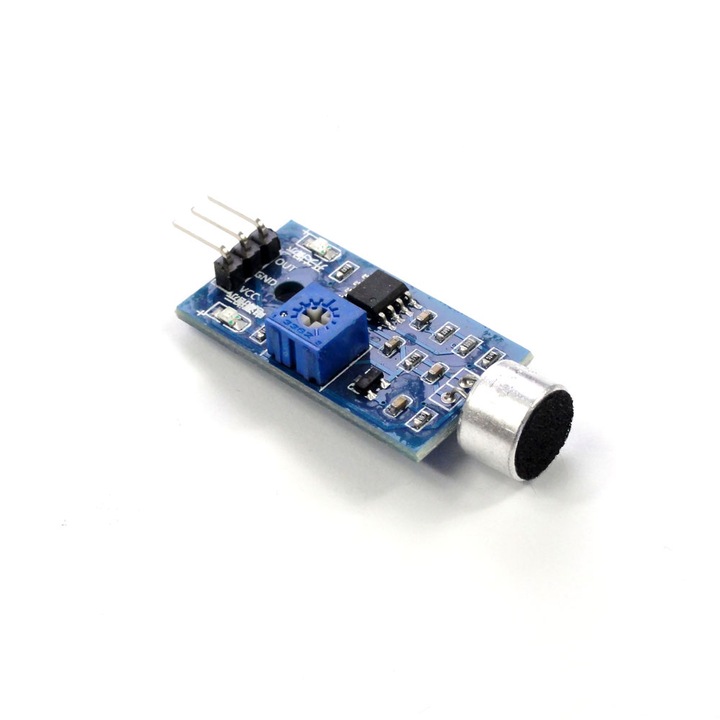 Senzor de zgomot, AVR Arduino, 5 V, 32 x 15 mm, Argintiu, Abastru